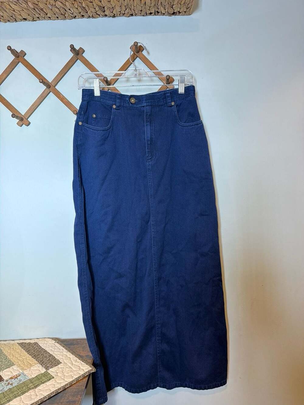 Liz Claiborne Lizwear Vintage Denim Maxi Skirt Size 8